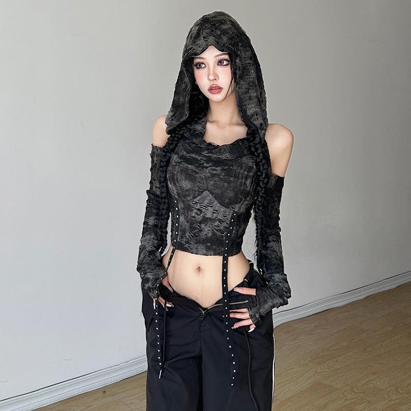 Off Shoulder Hoodie Long Sleev - Blouse Off Shoulder recension och pris