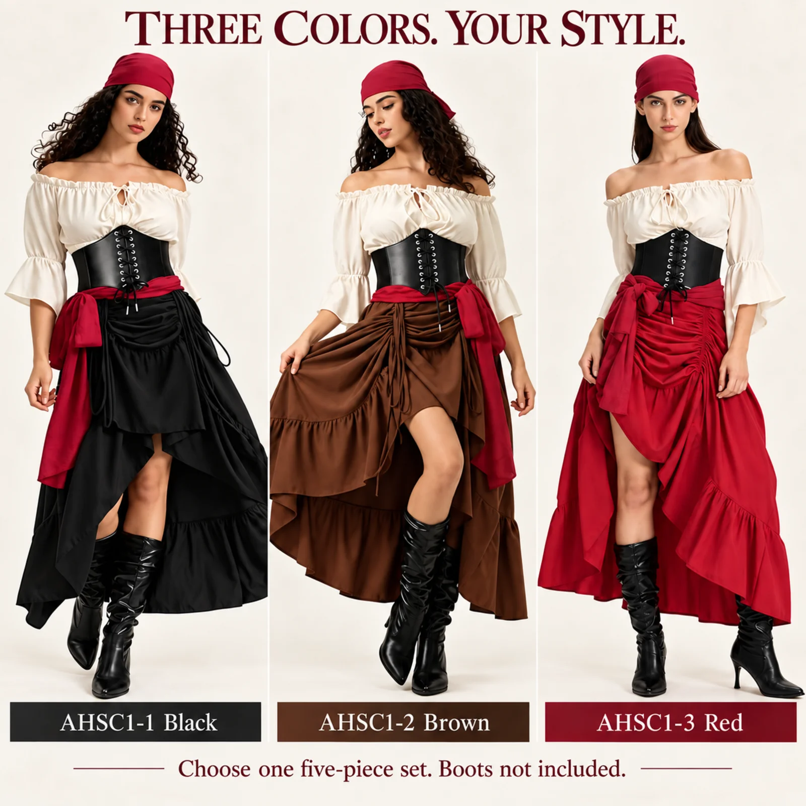 Women Pirate Costume Set Blous - Blouse Off Shoulder recension och pris