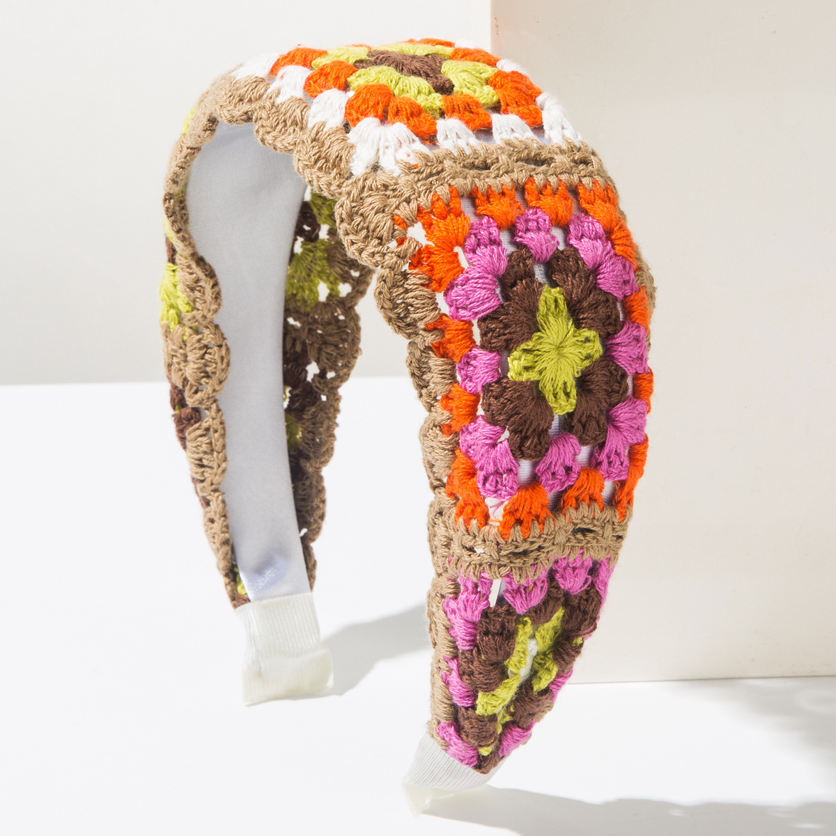 Boho Hand Knit Crochet Flower  - Headband Summer Knit recension och pris