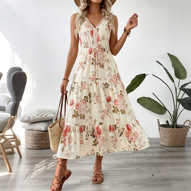 Women Floral Print Sleeveless  - Midi Skirt Floral recension och pris