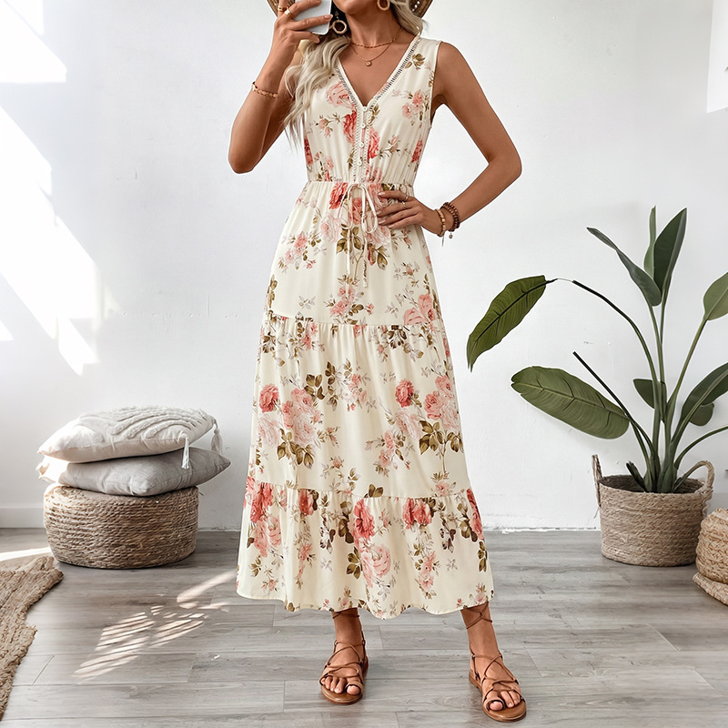 Women Floral Print Sleeveless  - Midi Skirt Floral recension och pris