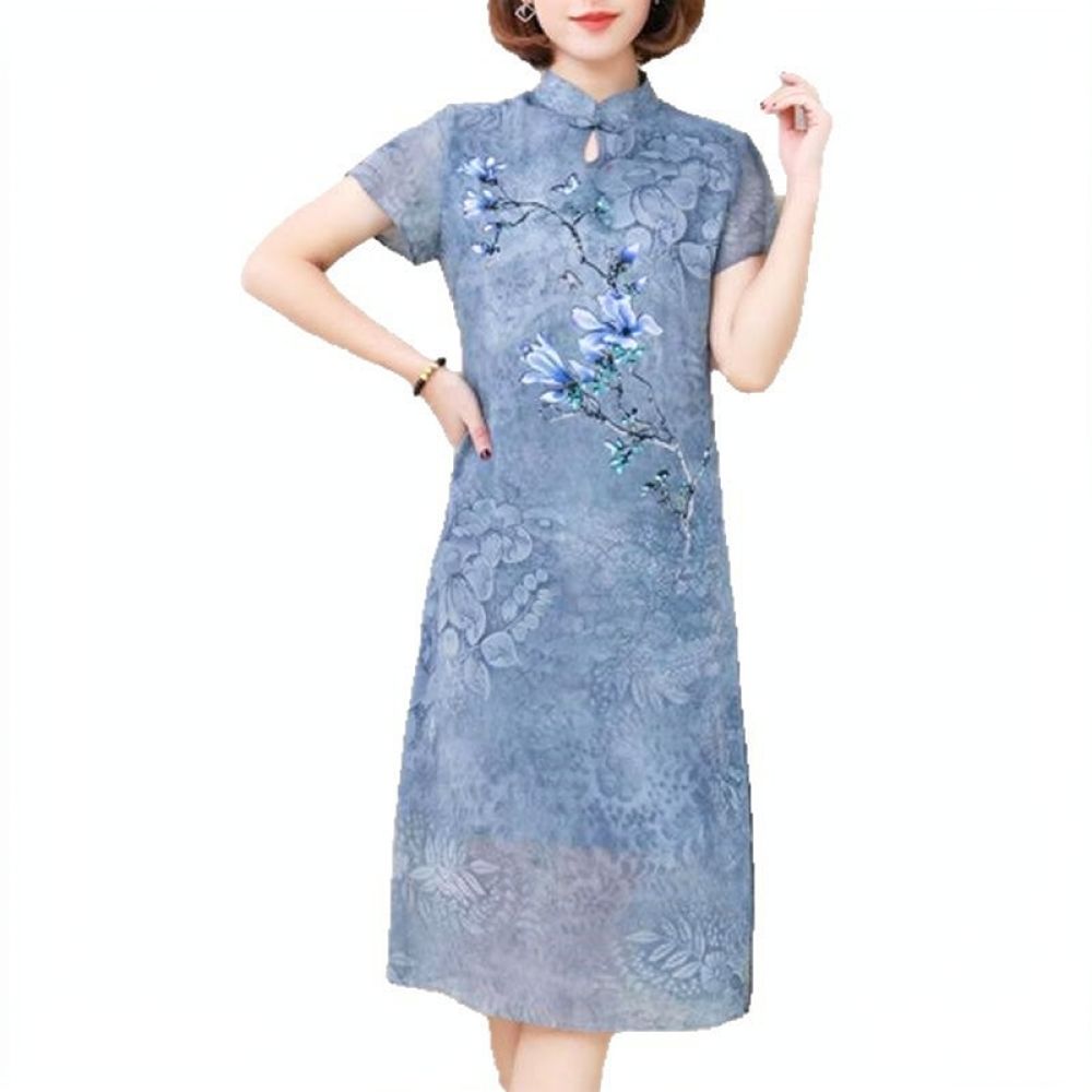Summer Chiffon Floral Dress El - Midi Skirt Floral recension och pris
