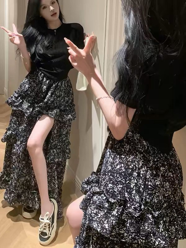 Floral Print Half-length Skirt - Midi Skirt Floral recension och pris